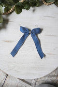 Denim Ruffle Edge Bow