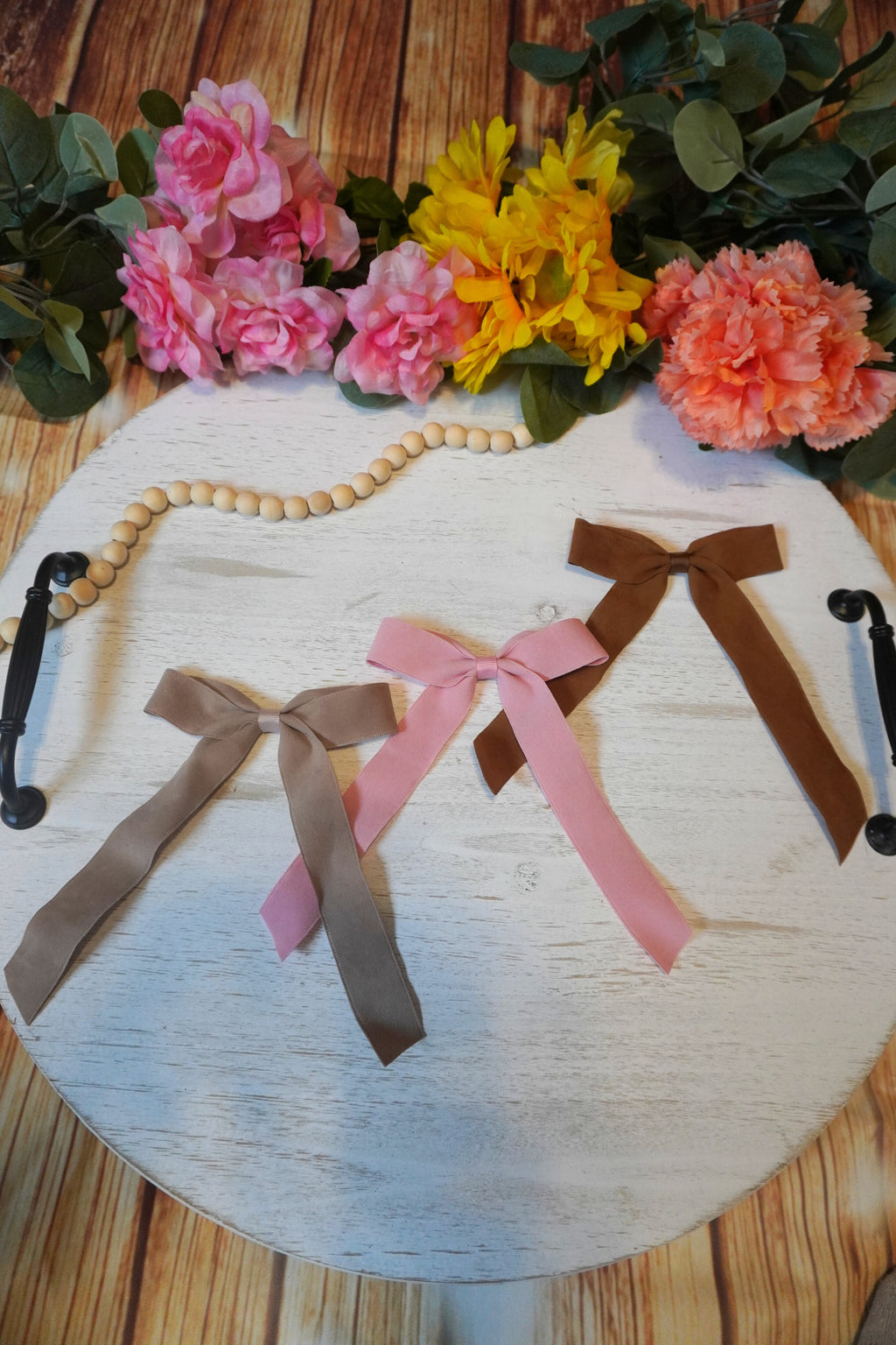 Suede Ribbon Bow- Thin